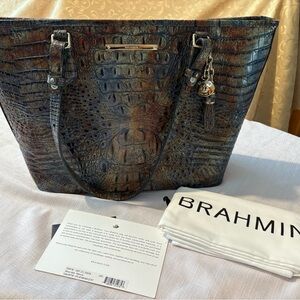 Brahmin Medium Asher Melbourne and Croc-Embossed Tote